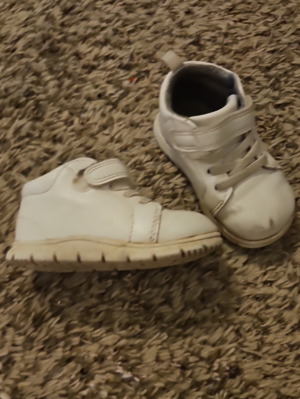 Carters White High-Top Sneakers with Hook-and-Loop Closure, 6c